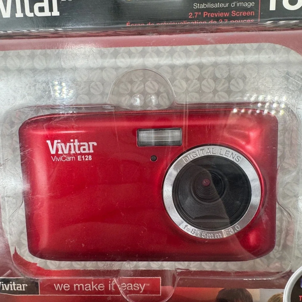 Vivitar ViviCam E128 Red Digital Camera 18.1MP HD 4x Zoom 2.7 Inch LCD New